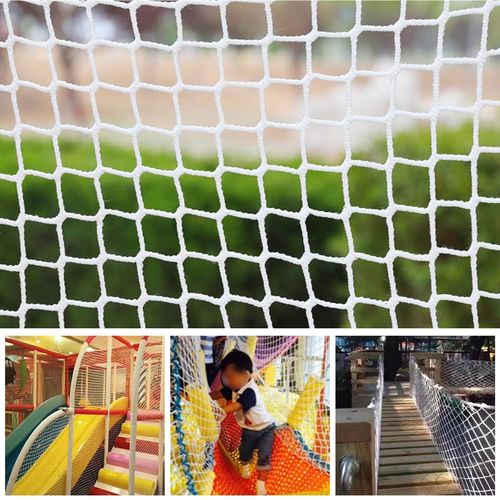 Bunifa Climbing Cargo Net for Kids Outdoor Balcony Safety Net Rope Netting Playground Climbing Net Stairway Railing Safety Net for Children Pets Toys Knotless Polyester Sports Netting