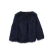 Girls Faux-Fr Jacket Coat Kids Fall Winter Thick Flece Fuzzy Warm Outwear Tops (Navy, 8-9 Years) view 1