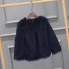 Girls Faux-Fr Jacket Coat Kids Fall Winter Thick Flece Fuzzy Warm Outwear Tops (Navy, 8-9 Years) view 3