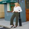 JEKAOYI Womens Casual High Waist Straight Leg Pants Stretchy Button Business Dress Work Pocket Trousers Olive-Green view 4