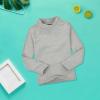 Betadog Boy's Long Sleeve Poly Spandex Turtleneck Girls and Toddler Long Sleeve Turtleneck Shirts (Grey, 3-4 Years) view 2