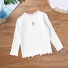 Betadog Toddler Baby Girl Basic Plain High Neck Long Sleeve Cotton T Shirts Tee Tops for Toddler Baby (White, 6-7 Years) view 2