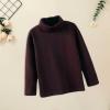 Betadog Toddler Baby Girl Basic Solid Color Turtleneck T Shirt Top Long Sleeve Soft Cotton Clothes (Coffee, 6-7 Years) view 3