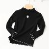 Betadog Toddlers Baby Boys Girls Basic Solid Color Turtleneck T-Shirt Tops Cotton Mock Neck Long (Black, 6-7 Years) view 2