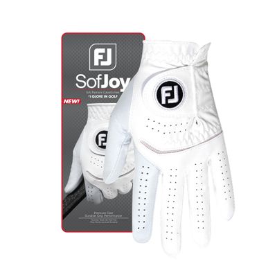 FootJoy Men's SofJoy Golf Glove, White, Medium/Large, Worn on Left Hand