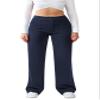 JEKAOYI Womens Casual High Waist Straight Leg Pants Stretchy Button Business Dress Work Pocket Trousers Navy Blue view 1