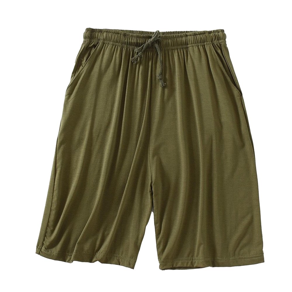 Men's Plus Size Pajama Shorts Soft Comfortable Breathable Lounge Shorts Casual Loose Drawstring Sleep Shorts (Green,4X-Large)