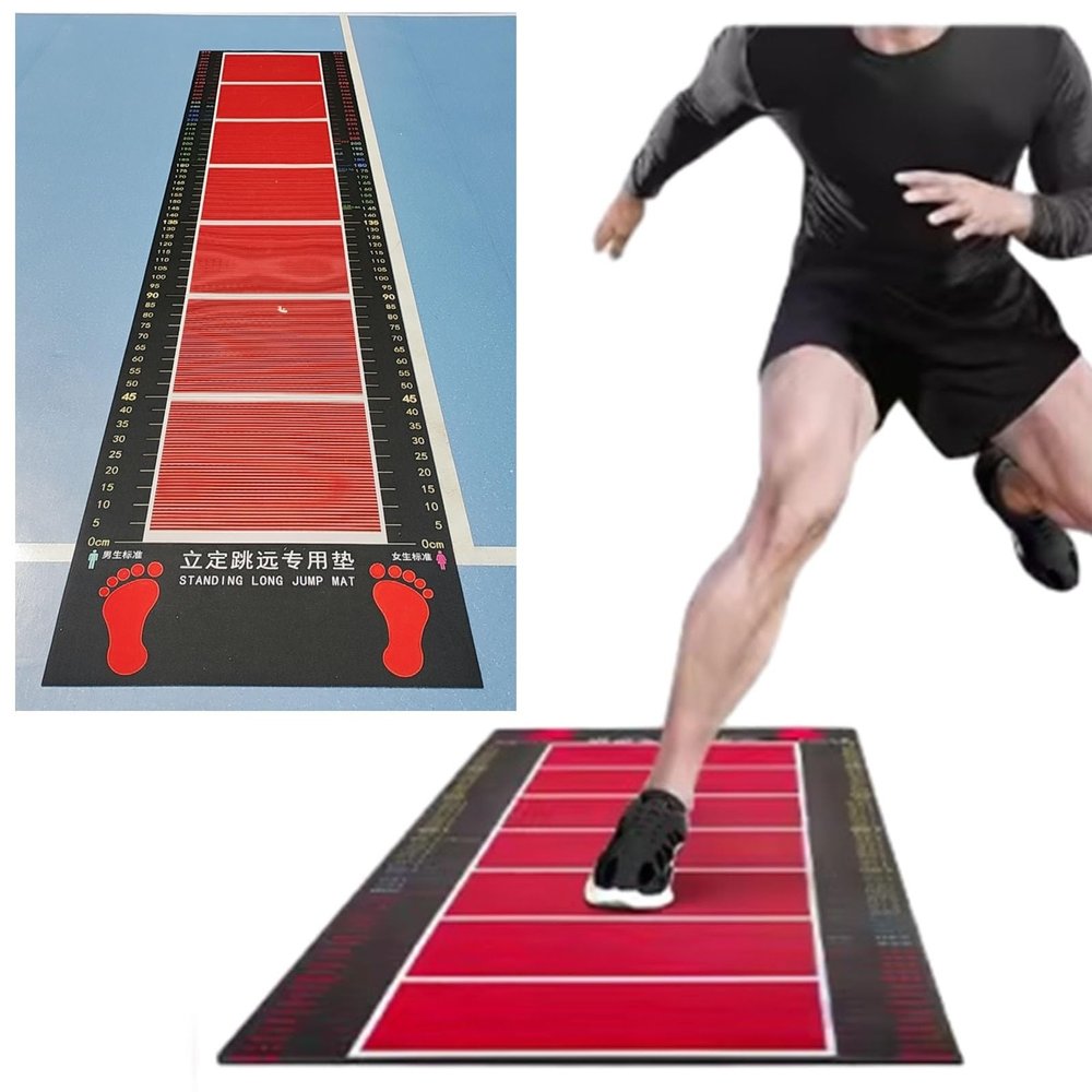 CUIYMXSC Standing Long Jump Runway Mat for Track and Field, Portable Exercise Mat for Jump Rope, Physical Tester Practice Mat (Adults)
