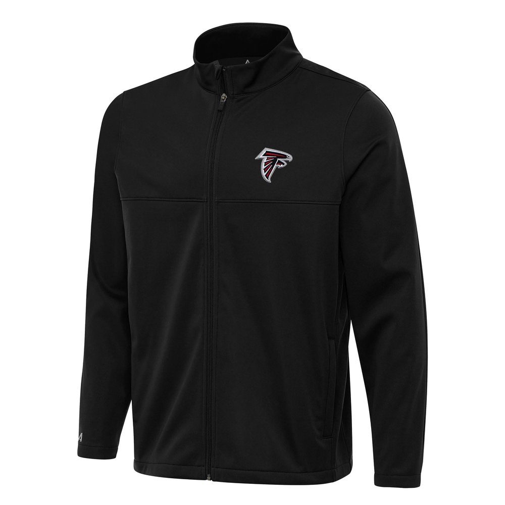 Antigua Men's Black Atlanta Falcons Links 2 Full-Zip Golf Jacket