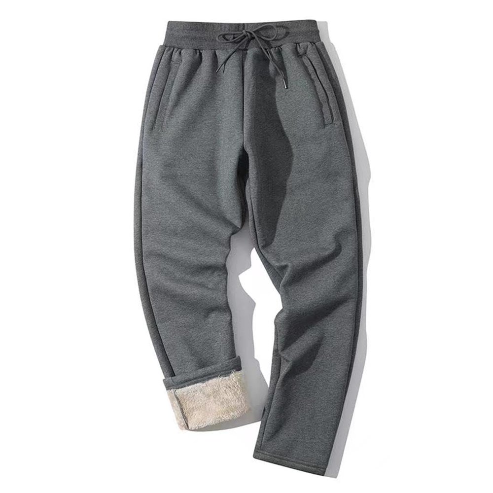 Yomcud Men's Winter Fleece Pants Heavyweight Warm Sherpa Lined Sweatpants Running Jogger Pants with Pockets (US, Alpha, Small, Regular, Long, Dark Gray)