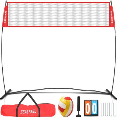 ZEALFEEL Volleyball Net, 12FT Volleyball Training Net Height Adjustable, Portable Freestanding Practice Net for Hitting or Serving Drills, Pop up Volley Ball Nets with Carry Bag for Backyard Outdoor
