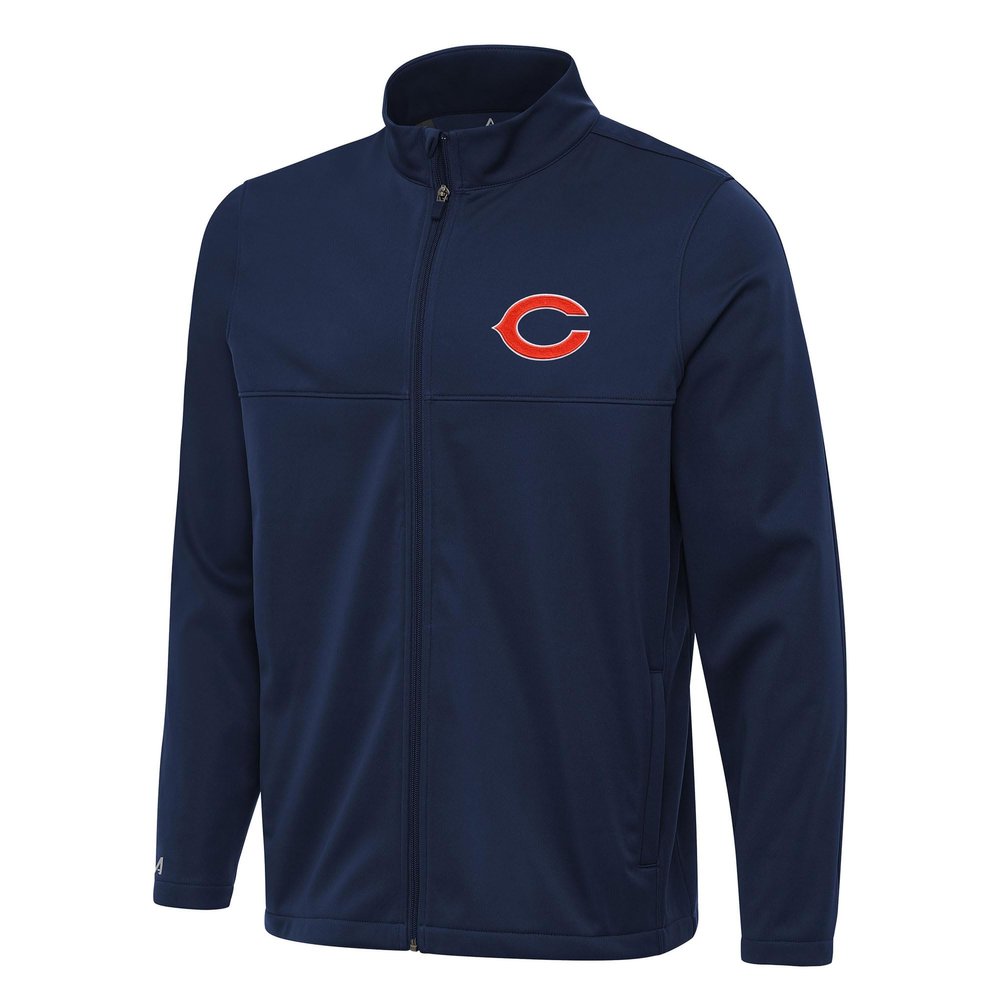 Antigua Men's Navy Chicago Bears Links 2 Full-Zip Golf Jacket