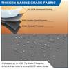 X AUTOHAUX Trailerable Boat Cover 600D Marine Grade PU Lined Bass Boat Cover for Bayliner Tri-Hull Fishing Runabout Boat 14-16ft Light Gray Beam Width Up to 90" view 2