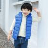 KAGAYD Kids Boys Girls Puffer Hooded Vest Winter Warm Sleeveless Padded Vest Jacket Solid Color Zip-up (Blue, 4-5 Years) view 3