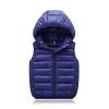 KAGAYD Puffer Hooded Vest Boy Winter Coat Shiny Girl Outwear Kids Sleeveless Jacket Down Warm (Navy, 3-4 Years) view 2
