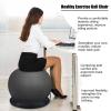YXCUSAM Fitness Ball Chair, Portable Home Yoga Ball Chair with Inflatable Stable Base, Suitable for Adults/Pregnant Women (55cm) view 3