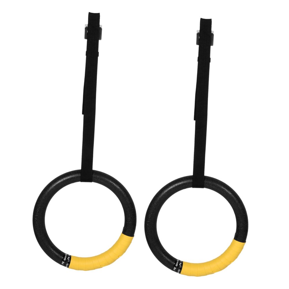 Parliky 1pair Gymnastic Rings for Home Fitness Indoor Exercise Equipment Durable Straps for Pull up Bar Enhance Strength Stability for All Heights Workout Styles