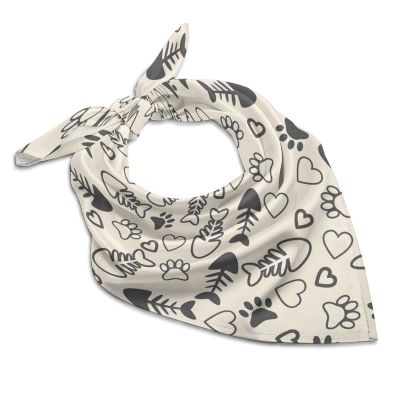 Cat Claw Fish Bone Bandanas Multi-Purpose Scarf Headband Handkerchiefs for Women Men