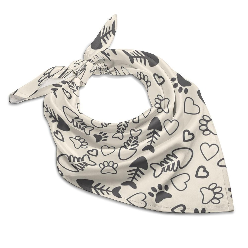Cat Claw Fish Bone Bandanas Multi-Purpose Scarf Headband Handkerchiefs for Women Men