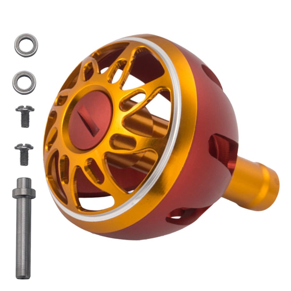 SYJHHWGS Fishing Reel Handle Knob Replacement Part - Red Aluminum Alloy - Baitcasting, Trolling - Fishing Reel Part