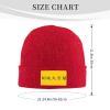 MULIHU Lanfang Republic Reconstructed Flag Beanie Hat for Men Women Winter Warm Knit Hats Ski Hat Skull Cap Red view 3