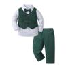 Boarnseorl Baby Boys Pants Sets,Toddler Gentleman Outfits, Infant Long Sleeve Shirt + Pants + Bow Tie + Vest,12-18M view 1
