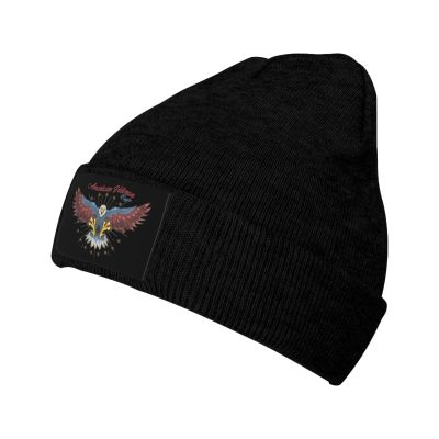 American Veteran Eagles Beanie Hat for Men Women Winter Warm Knit Hats Ski Hat Skull Cap Black