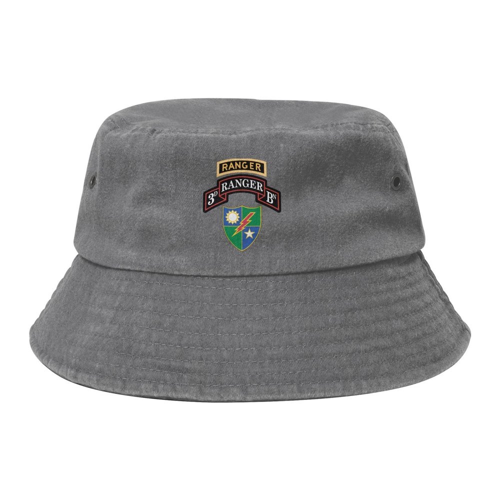 3rd Battalion 75th Ranger Regiment with Ranger Bucket Hat Beach Sun Hats Cowboy Denim Fisherman Hats for Men