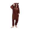 Adult Winter Teddy Bear Animal Pajamas Kigurumi Unisex Onesies Cosplay Halloween Costume Sleepwear With Zipper Pjs Suits Brown view 2