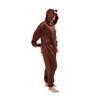 Adult Winter Teddy Bear Animal Pajamas Kigurumi Unisex Onesies Cosplay Halloween Costume Sleepwear With Zipper Pjs Suits Brown view 3