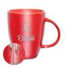 Rico Industries NBA Basketball Houston Rockets Sunburst 18oz Laser Engraved Ceramic Lustre Mug view 1