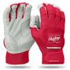 Rawlings | Youth Workhorse Baseball Batting Gloves | White/Scarlet | XLRG view 1