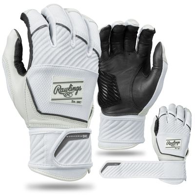 Rawlings | Womens Workhorse OKC with Compression Strap Fastpitch Batting Gloves | Charcoal/White | MED