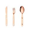 GOODJAYVEN Silverware Flatware Set, 3/12/18/24/30/36 Pcs Stainless Steel Camping Cutlery Knife, Fork And Spoon 3 In 1 Travel Camping Portable Outdoor Cutlery(Rose Gold,24 Pieces for 8) view 1