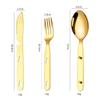 GOODJAYVEN Silverware Flatware Set, 3/12/18/24/30/36 Pcs Stainless Steel Camping Cutlery Knife, Fork And Spoon 3 In 1 Travel Camping Portable Outdoor Cutlery(Rose Gold,24 Pieces for 8) view 2