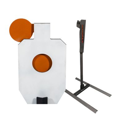 AR500 TAC II Target | American Made Steel for Shooting Range 12" x 20" x 3/8" Reactive Bullseye Shooting Target | Auto Reset | Tall Armored Base