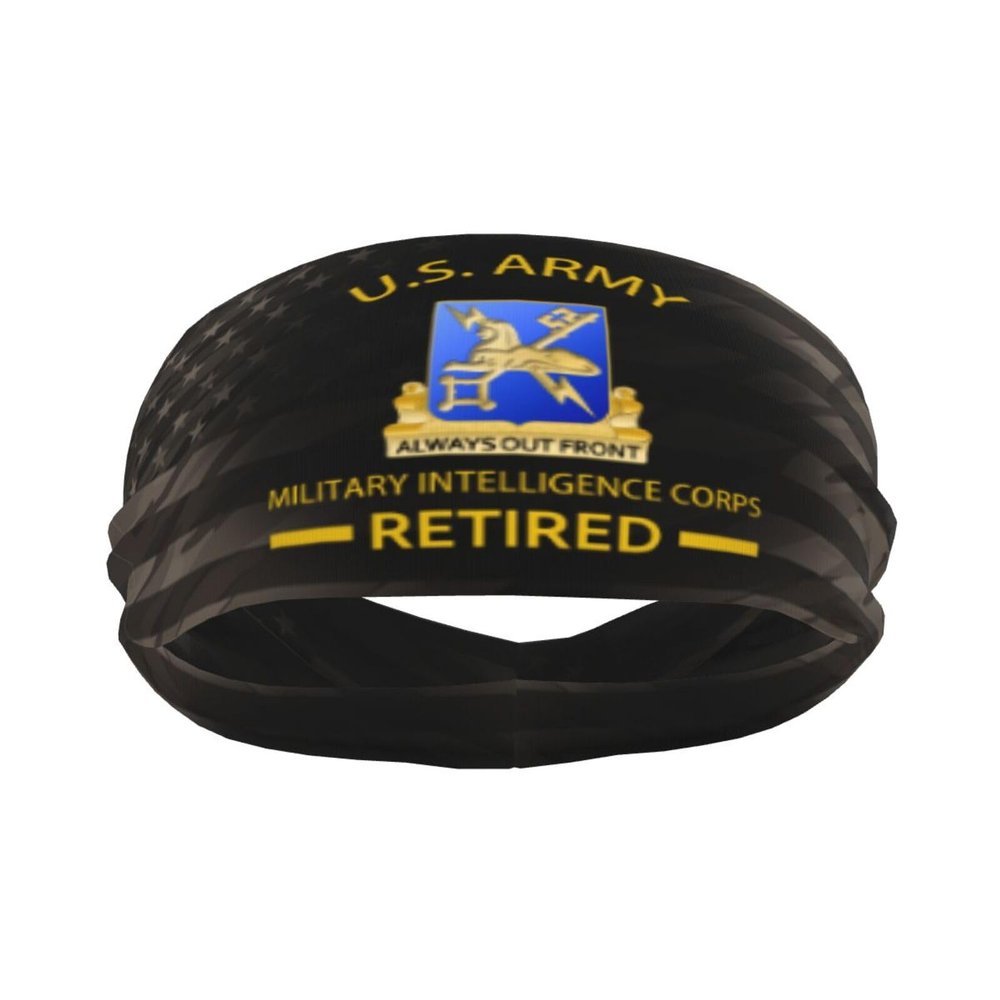 Piguncle Us Military Intelligence Corps Retired 3 Sports Sweatband Defense Zone: Premium Quality Headbands for Active Lifestyles
