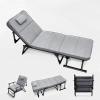 Sleeping Cots for Adults, Folding Camping Cot, Single Person Portable Fold Up Bed with Mattress, 6 Adjustable Positions, Folding Reclining Lounger for Camp, Travel, Beach, Patio, Office, Home Naps view 1