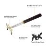 PATIKIL Retractable Billiards Cue Stick Bridge, Wooden Pool Cue Accessory with Removable Metal Low Bridge Head for Pool Table Competition, Gold/Black view 4