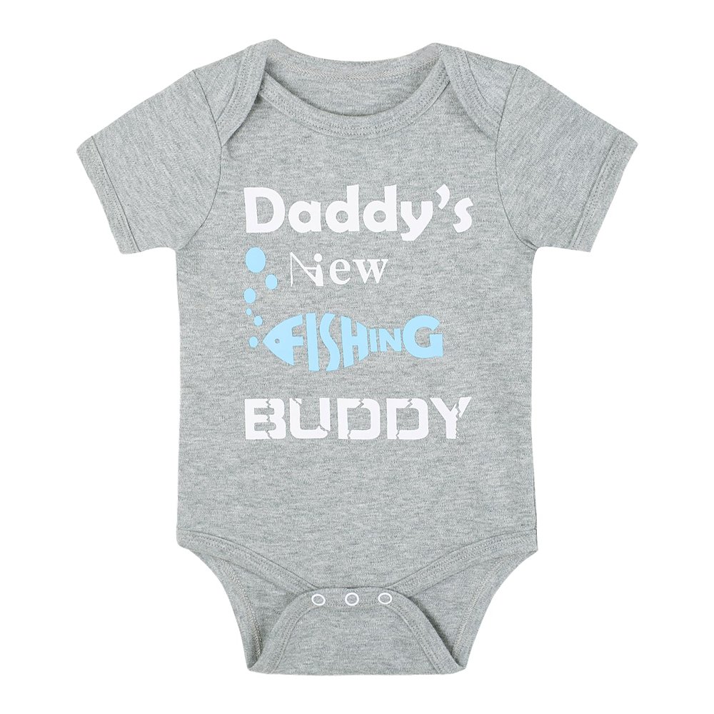 Cnins Baby Fisherman Outfits Daddys New Fishing Buddy Newborn Baby Fishing Jersey (CN-DGB,6-12M)