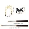 PATIKIL Retractable Billiards Cue Stick Bridge, Wooden Pool Cue Accessory with Removable Metal High Bridge Head for Pool Table Competition, Gold/Black view 2