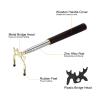 PATIKIL Retractable Billiards Cue Stick Bridge, Wooden Pool Cue Accessory with Removable Metal High Bridge Head for Pool Table Competition, Gold/Black view 4