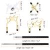 PATIKIL Retractable Billiards Cue Stick Bridge, Silicone Pool Cue Accessory with Removable Metal Low/High/Cross Bridge Head for Pool Table Competition, Gold/White view 2