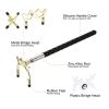 PATIKIL Retractable Billiards Cue Stick Bridge, Silicone Pool Cue Accessory with Removable Metal Low/High/Cross Bridge Head for Pool Table Competition, Gold/White view 4
