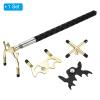 PATIKIL Retractable Billiards Cue Stick Bridge, Silicone Pool Cue Accessory with Removable Metal Low/High/Cross Bridge Head for Pool Table Competition, Gold/Black view 3