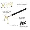PATIKIL Retractable Billiards Cue Stick Bridge, Silicone Pool Cue Accessory with Removable Metal Low/High/Cross Bridge Head for Pool Table Competition, Gold/Black view 4