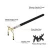 PATIKIL Retractable Billiards Cue Stick Bridge, Silicone Pool Cue Accessory with Removable Metal High Bridge Head for Pool Table Competition, Gold/Black view 4