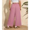 CZYINXIAN Trendy Wide Leg Dress Pants for Women Casual High Waist Trousers Pants with Pockets(Pink, Large) view 3