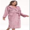 UrHot Womens Hooded Plush Bathrobe Warm Fleece Soft Long Robe Fuzzy Full Length Gown Shower Spa House Kimono for Women view 4