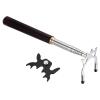PATIKIL Retractable Billiards Cue Stick Bridge, Wooden Pool Cue Accessory with Removable Metal High Bridge Head for Pool Table Competition, Silver/Black view 1
